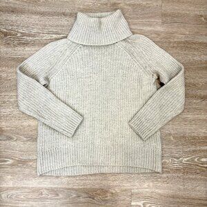TALULA BY ANTHROPOLOGIE Women's Beige Ribed Wool Blend Pullover Boxy Fit sz S
